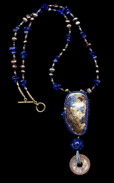 Boulder Opal and Lapis